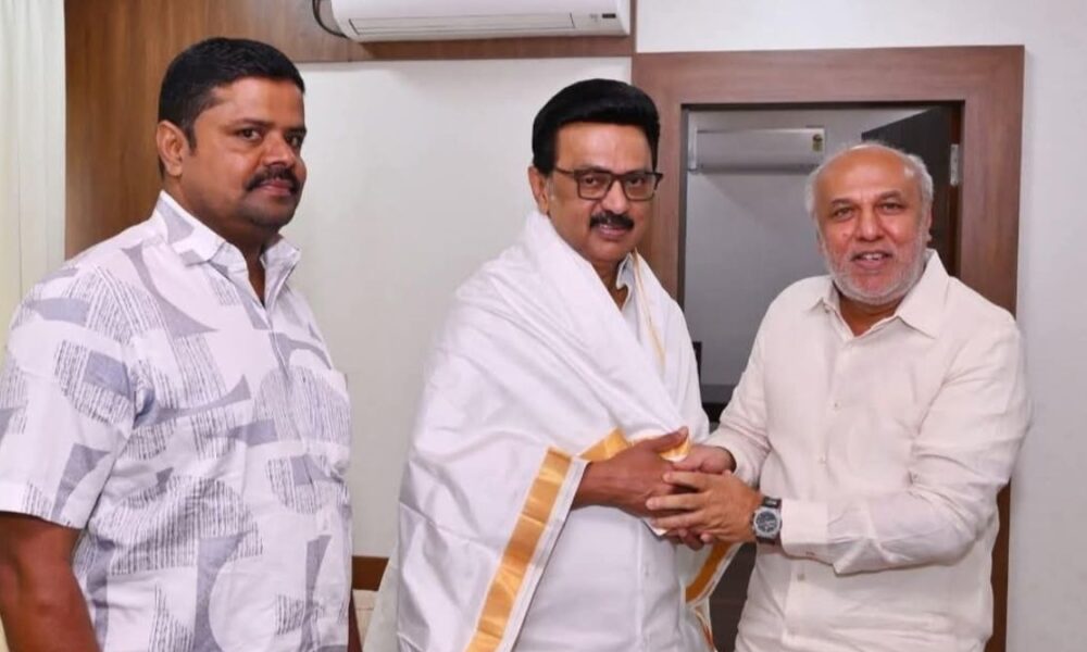 Hakeem meets Tamil Nadu CM M.K. Stalin in Trichy Hakeem meets Tamil Nadu CM M.K. Stalin in Trichy