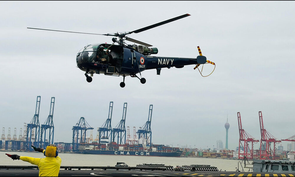 2 Indian helicopters takes off for search & rescue operations